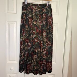 Dark Floral Print Moody Maxi Skirt
